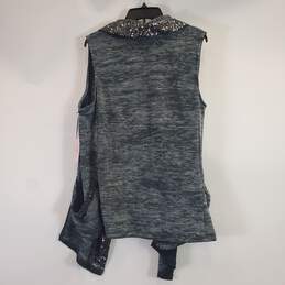 Juicy Couture Women Grey Sequin Sleeveless Cardigan L NWT alternative image