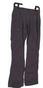 Womens Gray Elastic Waist Straight Leg Track Pants Size Small image number 1