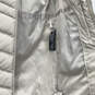 Womens Ivory Beige Side Pockets Faux Fur Trim Hooded Zip Puffer Coat Sz XS image number 5