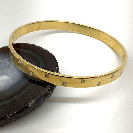 Designer Swarovski Gold-Tone Sparkling CZ Bangle Bracelet w/ Dust Bag image number 2