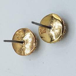 Givenchy Gold Tone Crystal Dome Post Earrings 3.0g alternative image