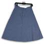 NWT Womens Blue Geometric Eyelet Knee Length Back Zip A-Line Skirt Size 4 image number 2