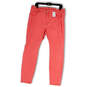 NWT Womens Pink Denim Mid Rise Pockets Signature Fit Skinny Jeans Size 16 image number 1