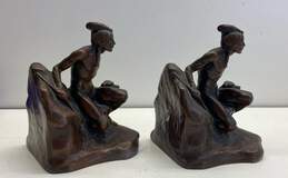 Native American Bronze Bookends Sculpture Marked C. Vieth alternative image