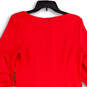 Womens Pink Round Neck Ruffle Sleeve Back Zip Knee Length Sheath Dress Sz 6 image number 4