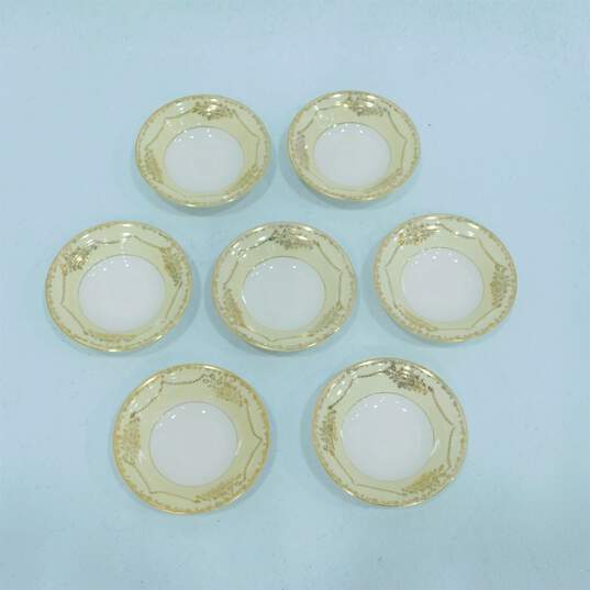 Set of 7 Crown Potteries Co. Small Gold Bowls image number 1