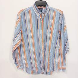 Polo Ralph Lauren Men's Blue & Orange Button Up Size L