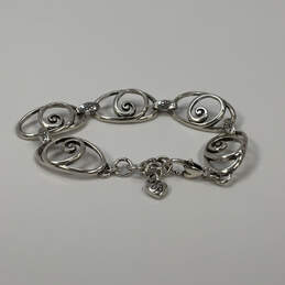 Designer Brighton Silver-Tone Spiral Engraved Classic Link Chain Bracelet alternative image