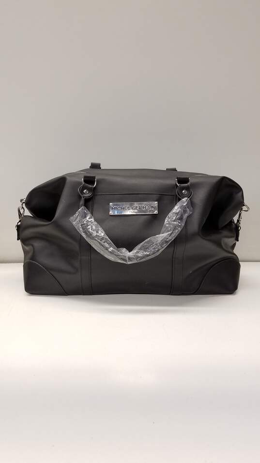 Michel Germain Paris Black Large Weekender Travel Duffle Tote Bag image number 1