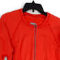 Womens Red 1/4 Zip Thumb Hole Long Sleeve Pullover Activewear Top Size XL image number 3