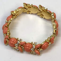 Designer Joan Rivers Gold-Tone Clear Crystal Orange Beaded Bracelet