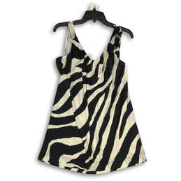NWT White House Black Market Womens Black White Striped Pullover Blouse Top L