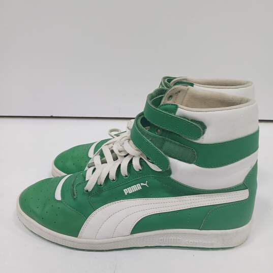 Puma Sky II High Green & White Athletic Sneakers Size 11 image number 4