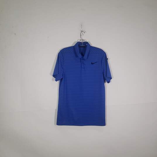 Mens Dri Fit Striped Short Sleeve Collared Pullover Golf Polo Shirt Size Small image number 1