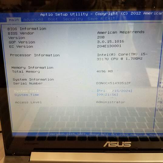 ASUS S400C 14in Laptop Intel i5-3317U CPU 4GB RAM & HDD image number 9
