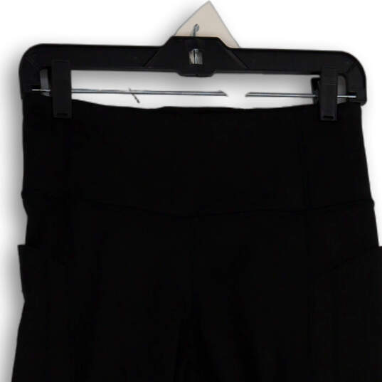 Womens Black Elastic Waist Activewear Pull-On Capri Leggings Size Medium image number 4