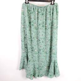 Max Studio Women Green Floral Wrap Ruffle Skirt L NWT alternative image
