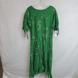 Faithfull The Brand Emilia Midi Green Floral Print Dress NWT Women's Size 10