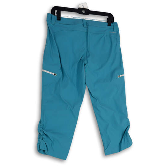 NWT Womens Blue Flat Front Pockets Straight Leg Hiking Capri Pant Size 6 image number 2