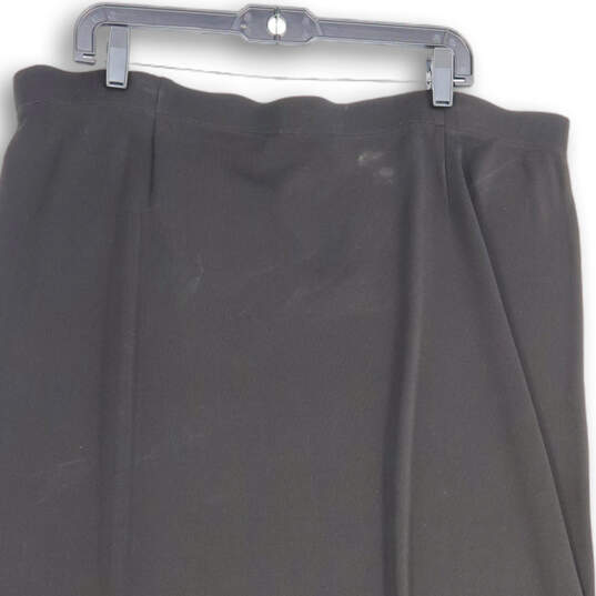 Womens Black Pleated Front Elastic Waist Pull-On Midi A-Line Skirt Size 3X image number 4