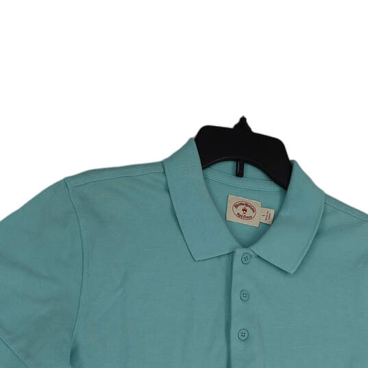 Mens Blue Short Sleeve Collared Side Slit Pullover Polo Shirt Size Large image number 3