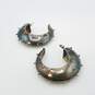 Sterling Silver Tribal Spike 3/4 Hoop Earrings 19.3g image number 1