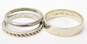 Kendra Scott Silvertone Ridged Etched & Wide Band Stacking Rings Set 2.8g image number 6