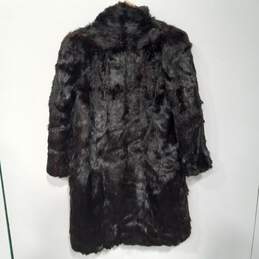Women's Black Fur Coat Size Not Markerd alternative image