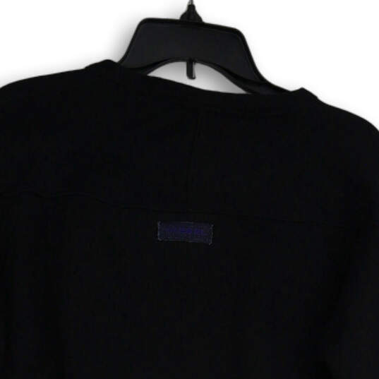 Womens Black Round Neck Long Sleeve Pullover Sweatshirt Size Medium image number 4