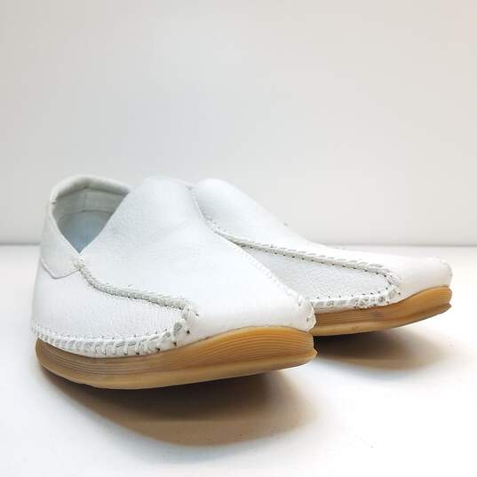 Stacy Adams White Leather Moccasin Men's Size 9.5 image number 3