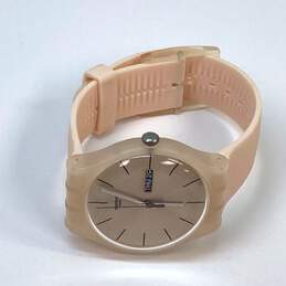 Designer Swatch SR 1130 SW Beige Strap Round Analog Dial Quartz Wristwatch alternative image