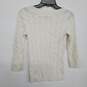 White Knit Long Sleeve Sweater image number 2