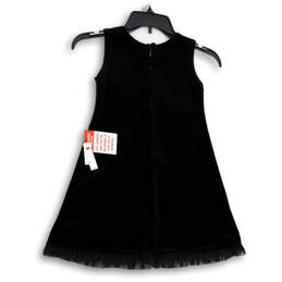 NWT Womens Black Velvet Round Neck Sleeveless Key Hole Back Mini Dress Sz 6 alternative image
