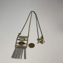 Designer Lucky Brand Two-Tone Crystal Cut Stone Fringe Pendant Necklace alternative image