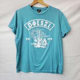 Diesel Aqua Blue Cactus T-Shirt Size XXL