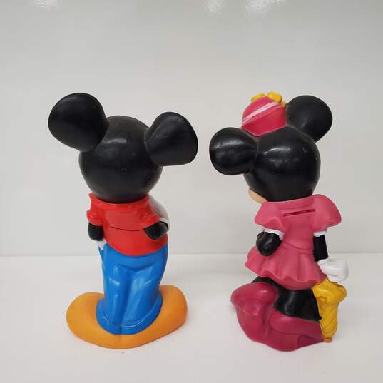 VTG IIIco 11.5 Inch Mickey & Minnie Coin Piggy Bank Figures image number 2