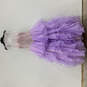 Womens Purple Beaded Round Neck Sleeveless Ruffled Maxi Dress Size 14 image number 1