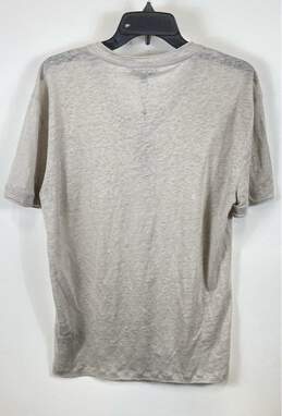 John Varvatos Men Gray V Neck Linen Shirt M alternative image