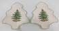 Spode Christmas Tree Shaped Dish Candy Plates Set of 2 IOB image number 1