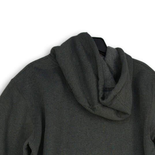 Mens Gray Long Sleeve Drawstring Pullover Hoodie Size Medium image number 4