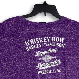 Womens Purple Graphic Print Short Sleeve V-Neck Pullover T-Shirt Size 3XL alternative image