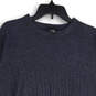 Womens Blue Knitted Crew Neck Long Sleeve Pullover Sweater Size Large image number 3