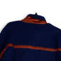 Womens Blue Long Sleeve Mock Neck 1/4 Zip Pockets Fleece Jacket Size Small image number 4