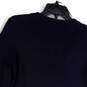 Womens Black V-Neck Long Sleeve Pocket Knitted Pullover Sweater Size S image number 4