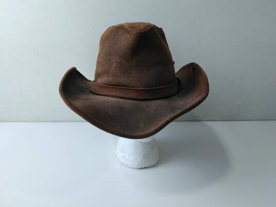 Men's Minnetonka Brown Western Style Leather Hat image number 1