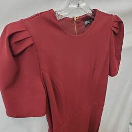 Women's Express Puff Shoulder Sheath Dress Maroon Red Size M alternative image