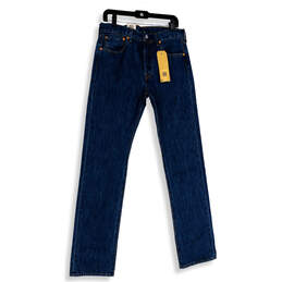 NWT Mens Blue 501 Original Denim Medium Wash Straight Leg Jeans Sz 32x36