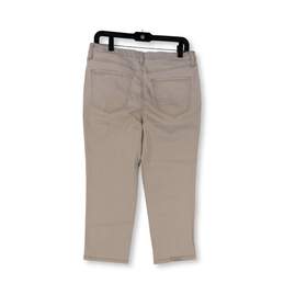 Womens Tan Bristol Stretch Flat Front Pockets Capri Pants Size 12 alternative image
