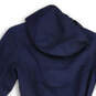 Womens Navy Long Sleeve Belted Hooded Trench Coat Size XS Petite image number 4