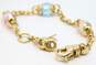 Fancy 14k Yellow Gold Pastel Colored Crystals Baby Infant Bracelet 3.9g image number 6